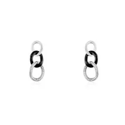 Histoire D'Or Boucles D'oreilles Pendantes Link Argent Blanc Céramique Et Oxyde