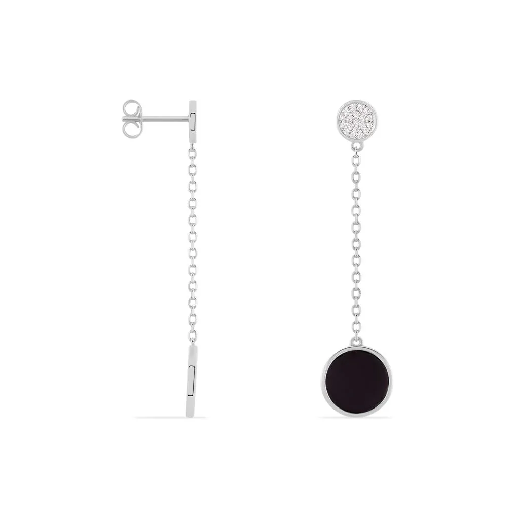 Histoire D'Or Boucles D'oreilles Pendantes Adonya Argent Céramique Et Oxyde 2 Histoire D'Or Boucles D'oreilles Pendantes Adonya Argent Céramique Et Oxyde – Image 2