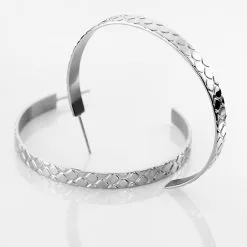 Histoire D'Or Créoles Abram Acier Blanc -Boucles d'oreilles pendantes Soldes Boutique MIOFBW0236 view2