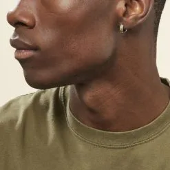 Créoles Jourdan Tilos Acier Bicolore Dore / Blanc -Boucles d'oreilles pendantes Soldes Boutique MIOH2W0003 model1