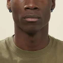 Créoles Jourdan Tilos Acier Bleu -Boucles d'oreilles pendantes Soldes Boutique MIOHEW0001 model1