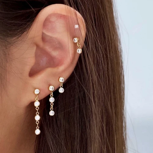 Boucles d'oreilles pendantes Soldes Boutique -Boucles d'oreilles pendantes Soldes Boutique quattro bezel stud earrings 4f84839a effc 42f1 861f